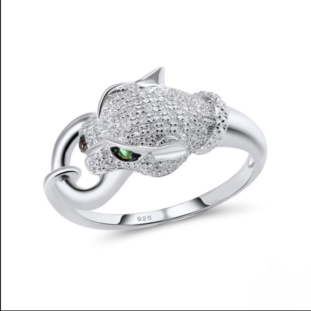 New Unisex 925 Silver Leopard ๐ Diamond Ring ๐ - Picture 3 of 5